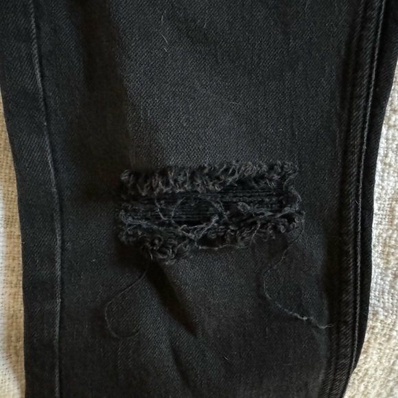 Free People Black Distressed Straight leg Jeans size 26 - Picture 4 of 8